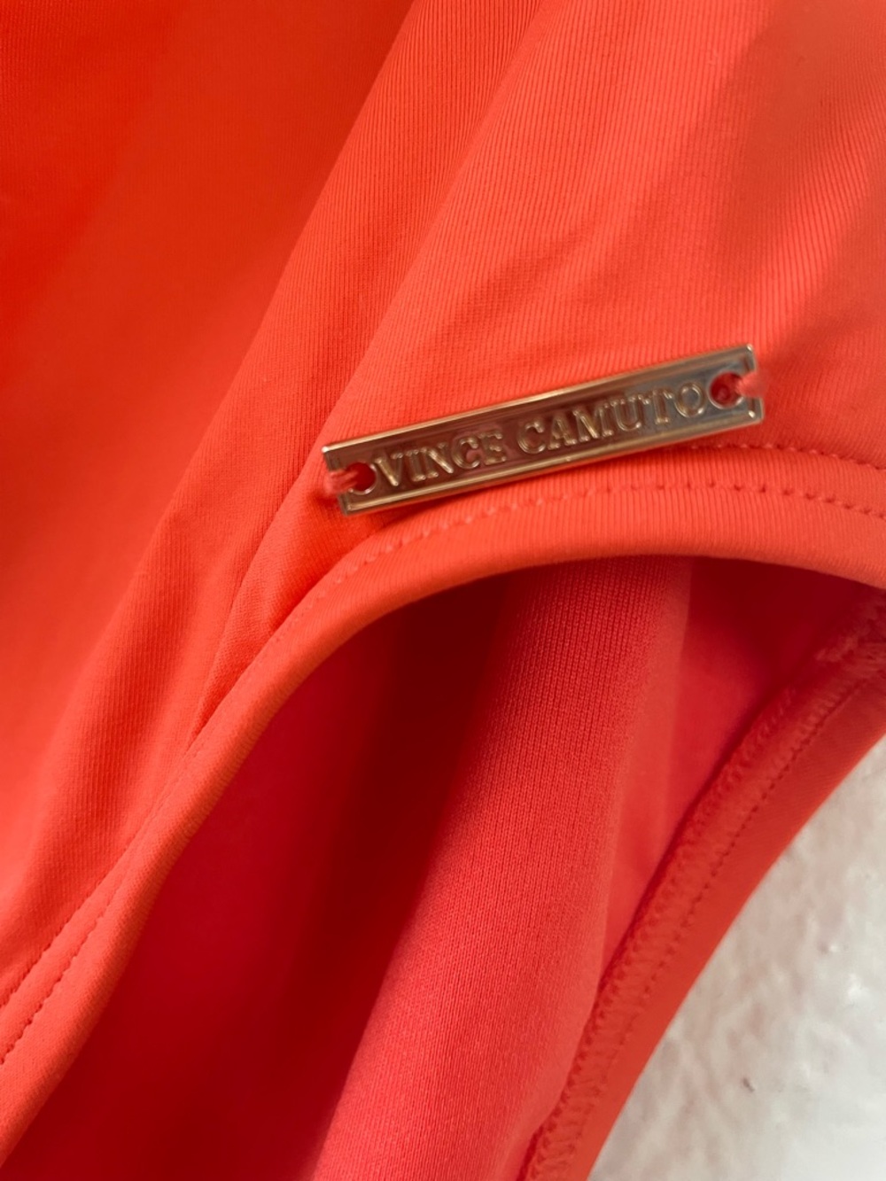 NWT Vince Camuto Women's Orange One Piece Ruffle Sleeve Swimsuit Size 10 - Picture 2 of 7